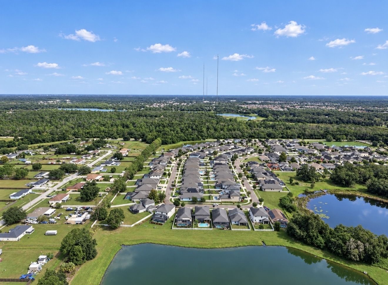 Aerial view of Bell Creek Preserve in Riverview, Florida