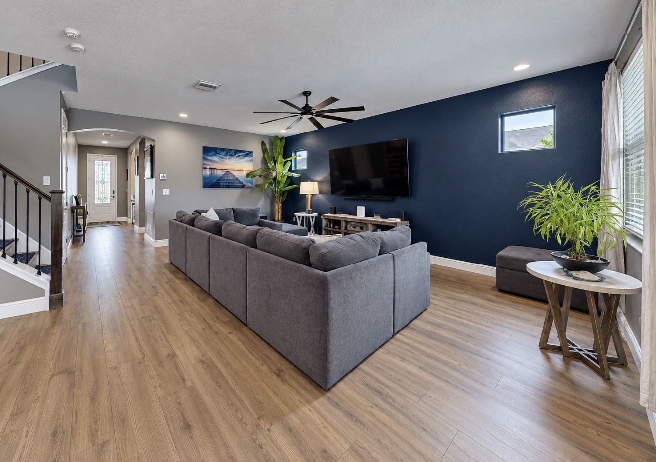 Open living room with sectional